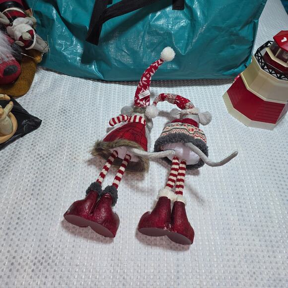 CHRISTMAS MOUSE SET OF 2 TALL STANDING STUFFED CHRISTMAS DECOR - Picture 5 of 6